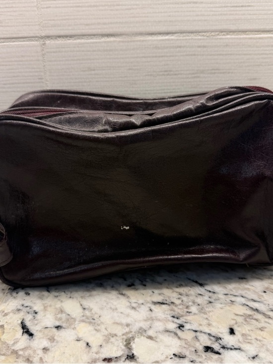 Other - Vintage Dark Burgundy Leather Toiletry Bag